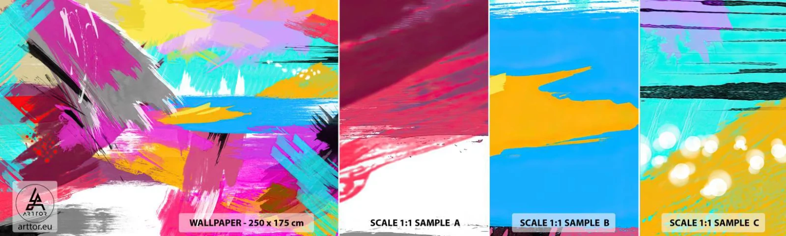 Prøve Fototapet Selvklæbende Deluxe Sticker - Strejf, strejf, strejf endnu engang - Abstraktion, Stykke, Moderne mønster - 100x30 cm