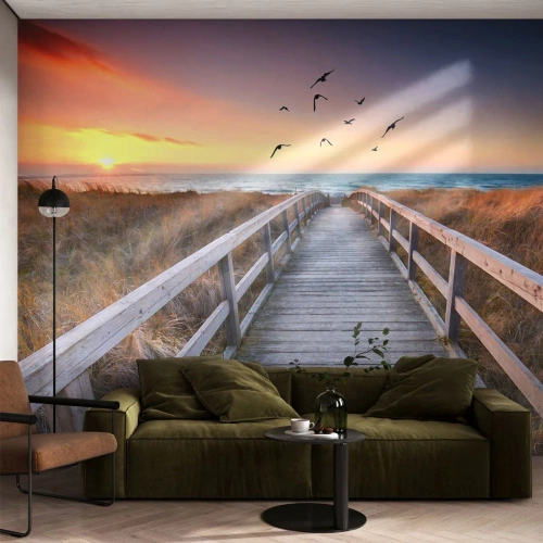 Fototapet Premium Canvas - Rummet med højder - Landskab, Hav, Strand - 300x210 cm