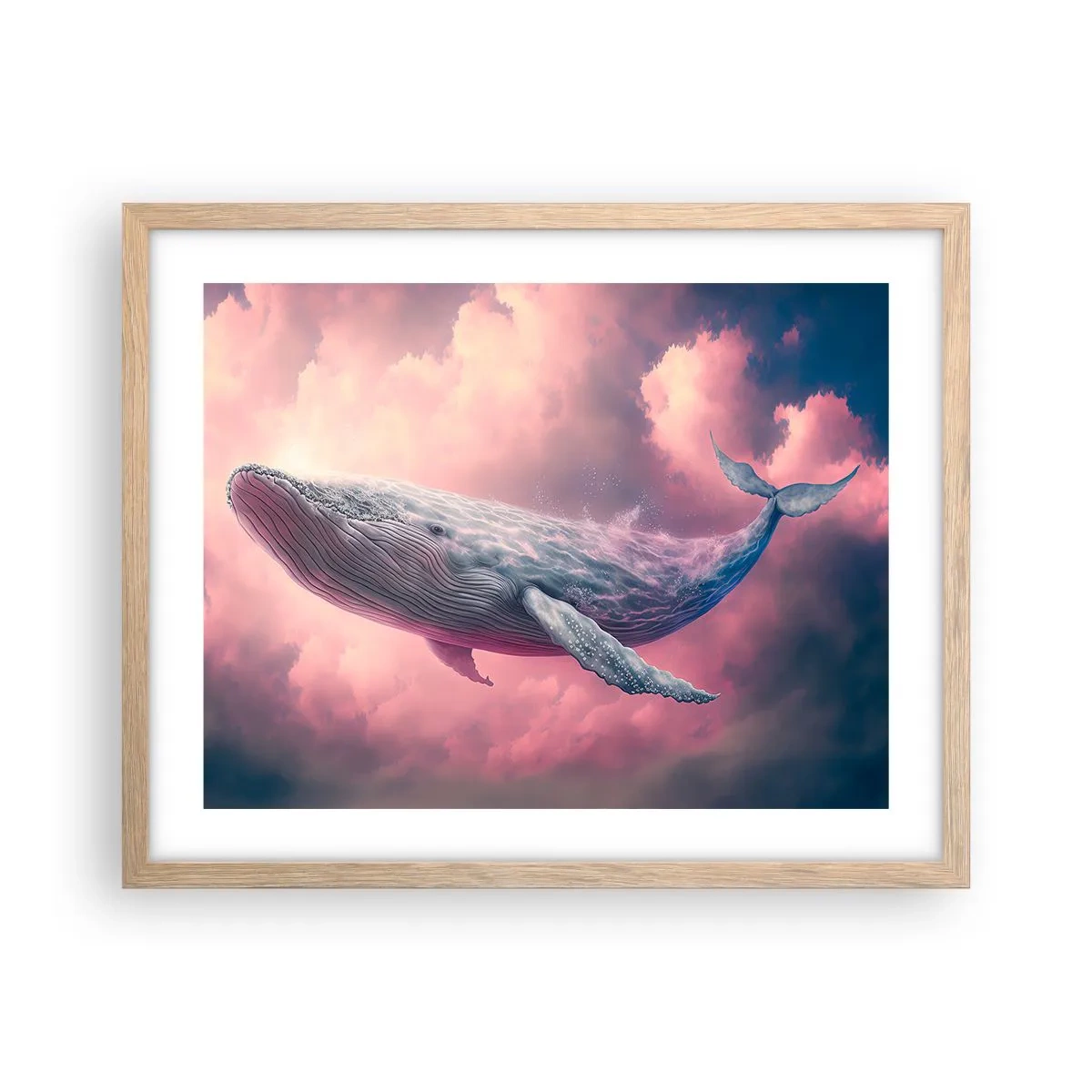 Plakat i ramme af lyst egetræ - Tør dine øjne - 50x40 cm