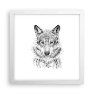 Plakat i hvid ramme - En født leder - 30x30 cm