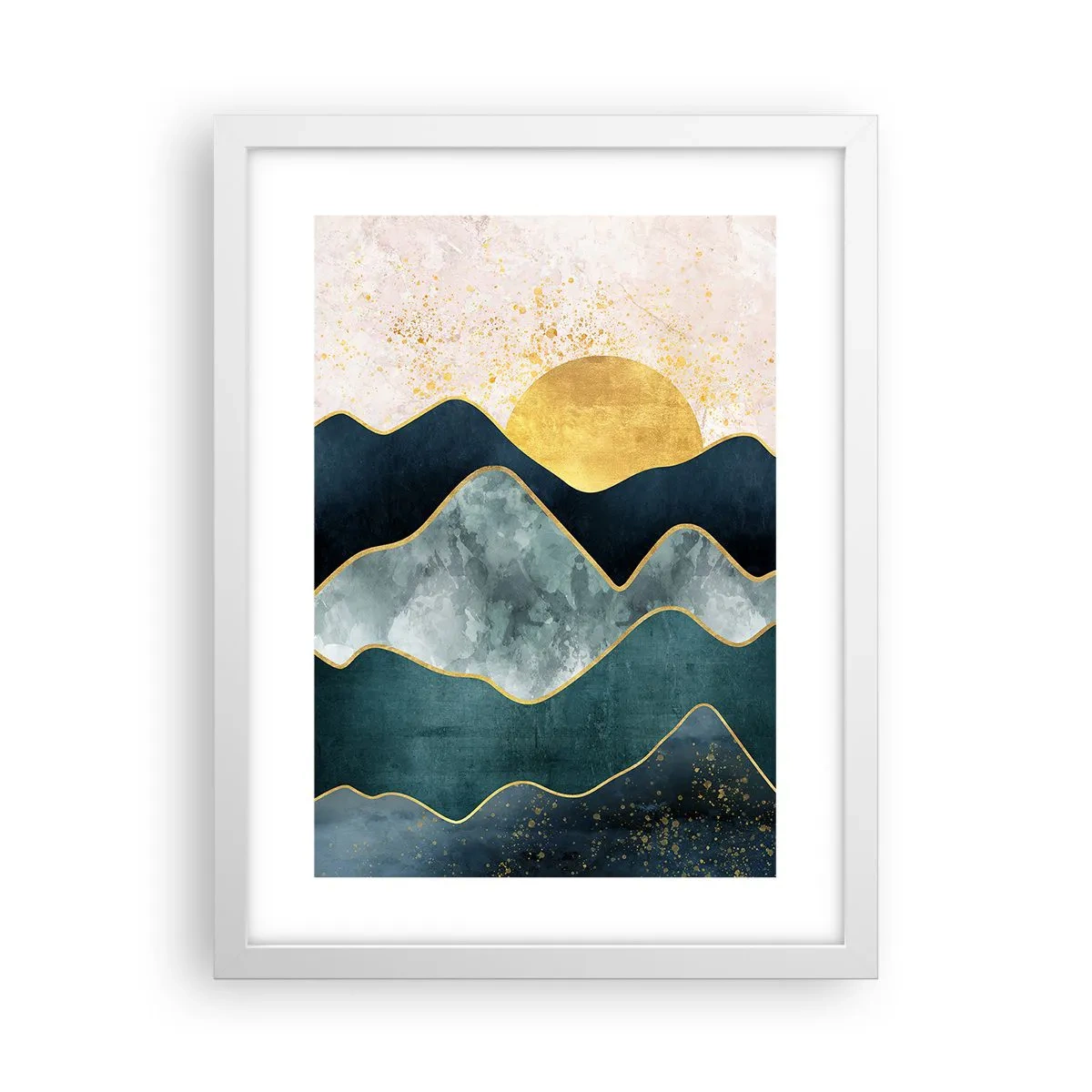 Plakat i hvid ramme - Bag de syv bjerge - 30x40 cm