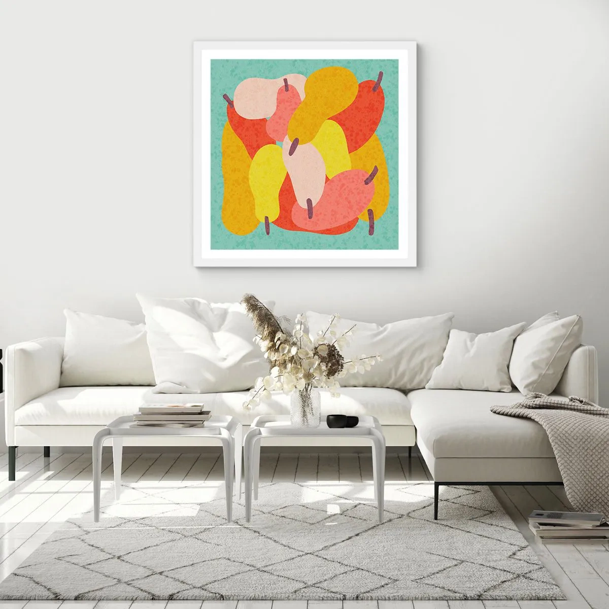Plakat i hvid ramme - Smag på sommersolen - 40x40 cm