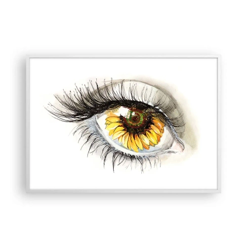 Plakat i hvid ramme - Et look lige så varmt som sommeren - 100x70 cm