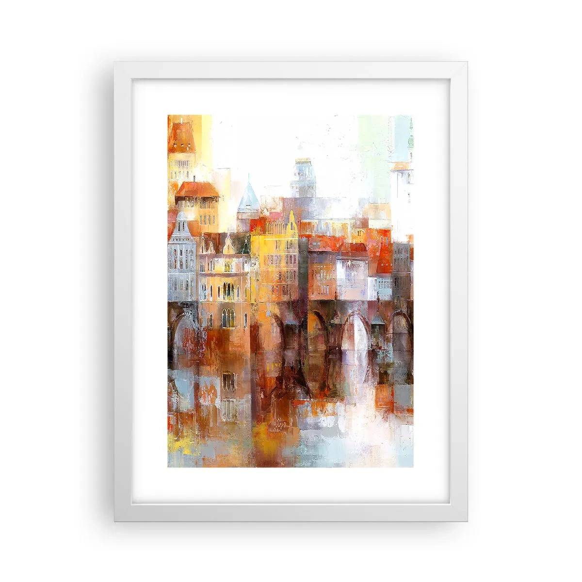 Plakat i hvid ramme - Under broen også smuk - 30x40 cm