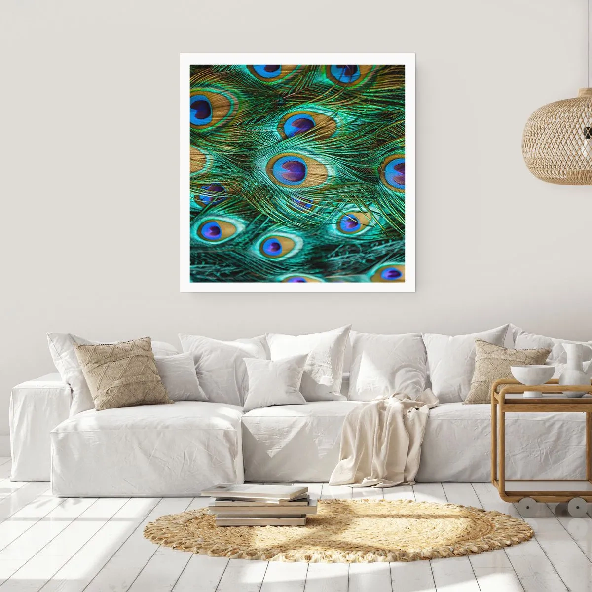 Plakat - En påfugls blik - 30x30 cm