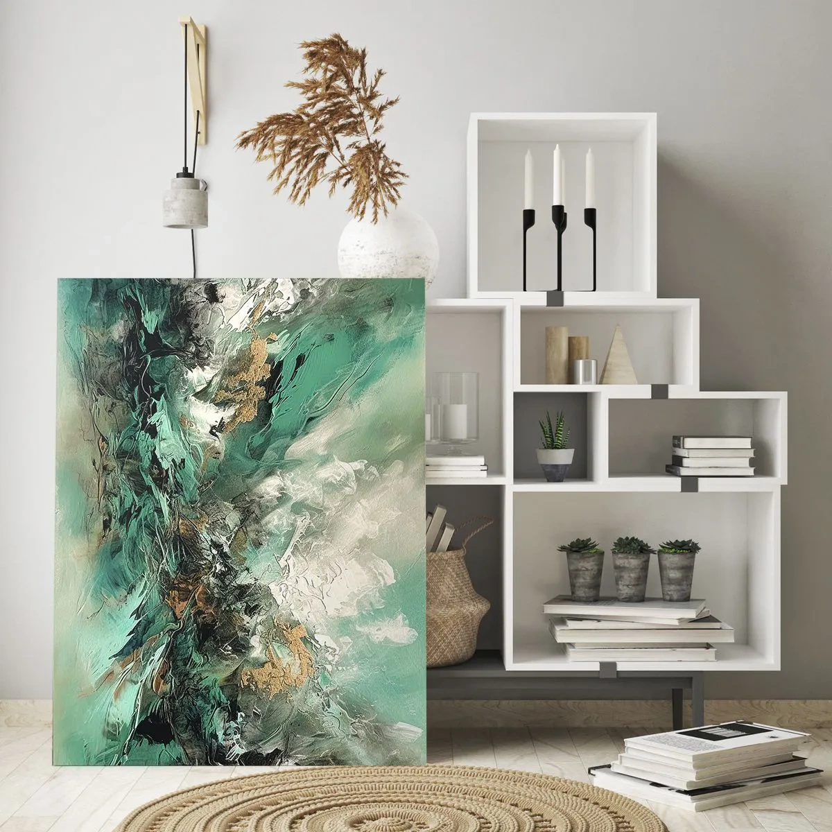 Billede på glas - Smaragdsort byld - 50x70 cm