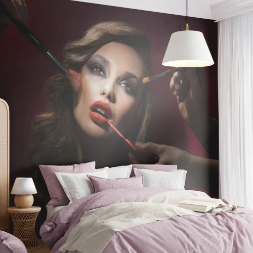 Fototapet Selvklæbende Deluxe Sticker - Smukke drømmende - Kvinde, Makeup, Skuespillerinde - 200x140 cm