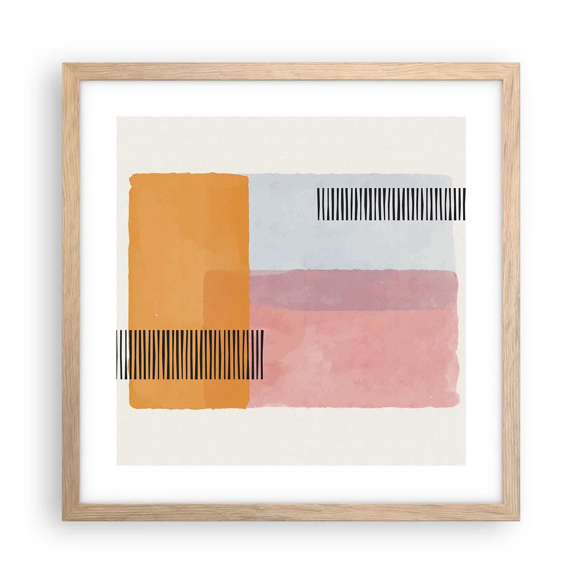 Plakat i ramme af lyst egetræ - Fra hjørne til hjørne - 40x40 cm