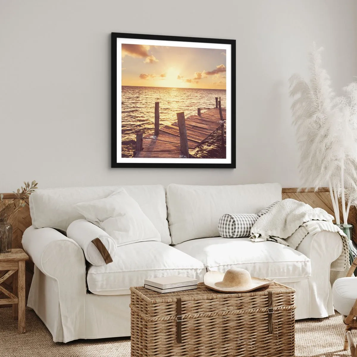 Plakat i sort ramme - Gyldent land af blidhed - 30x30 cm