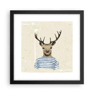 Plakat i sort ramme - Fordi jeg kan lide stribede skjorter! - 30x30 cm