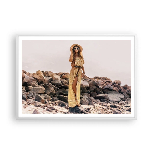 Plakat i hvid ramme - Magien ved sten - 100x70 cm