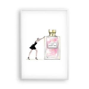 Plakat i hvid ramme - Essensen af kvindelighed - 61x91 cm