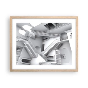 Plakat i ramme af lyst egetræ - Rummets paradokser - 50x40 cm