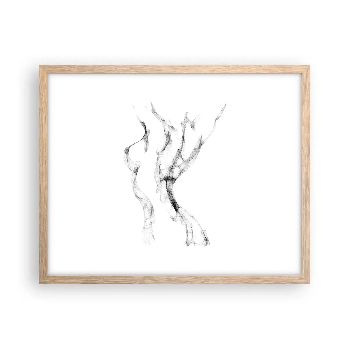 Plakat i ramme af lyst egetræ - Smuk og stærk - 50x40 cm