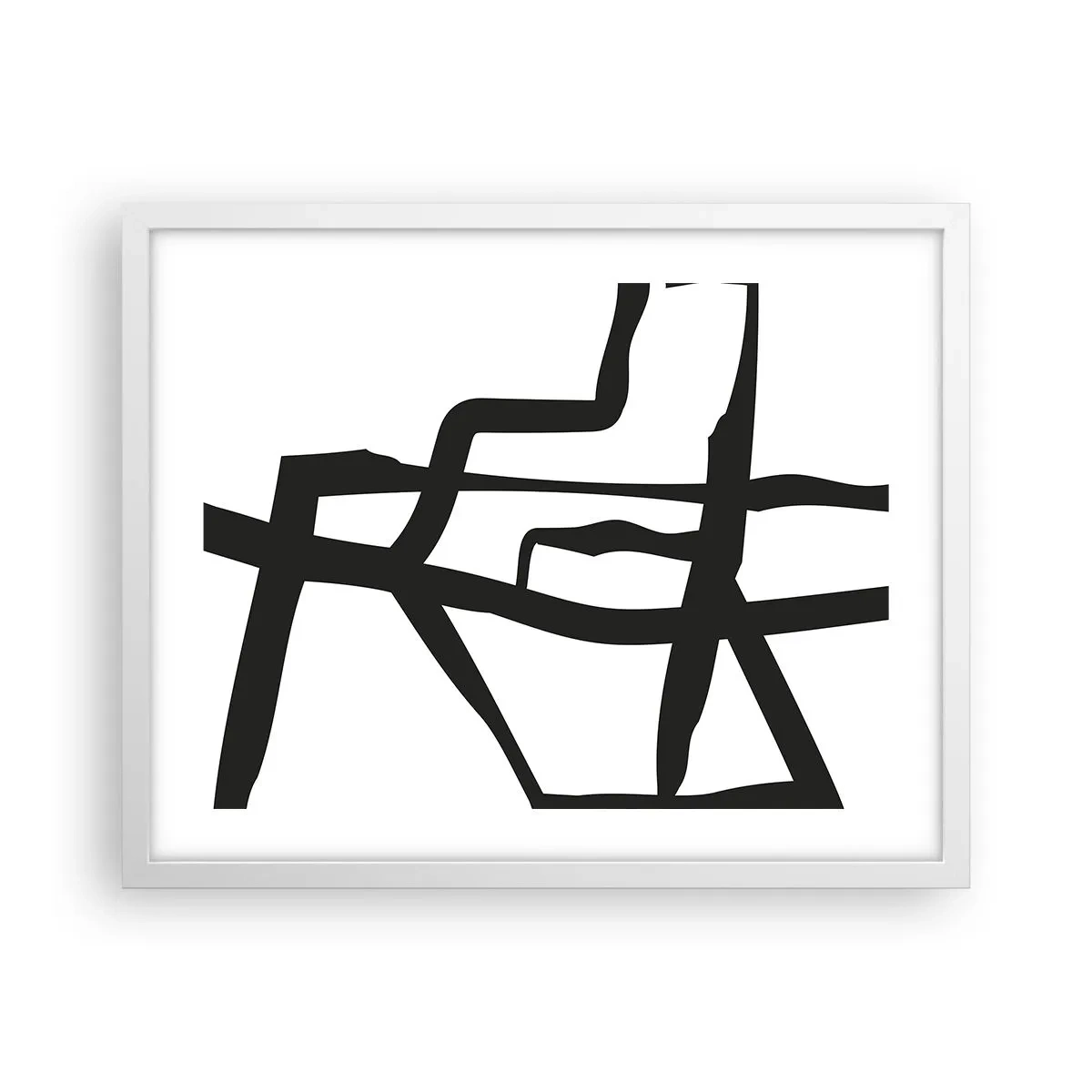 Plakat i hvid ramme - Sort og hvid konstruktion - 50x40 cm
