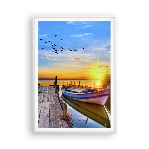 Plakat i hvid ramme - Farvel, indtil i morgen - 70x100 cm