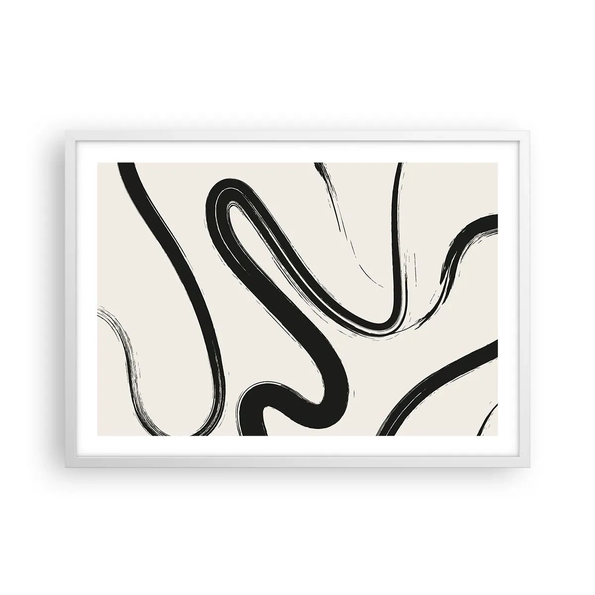Plakat i hvid ramme - Sort og hvid fantasifuldhed - 70x50 cm