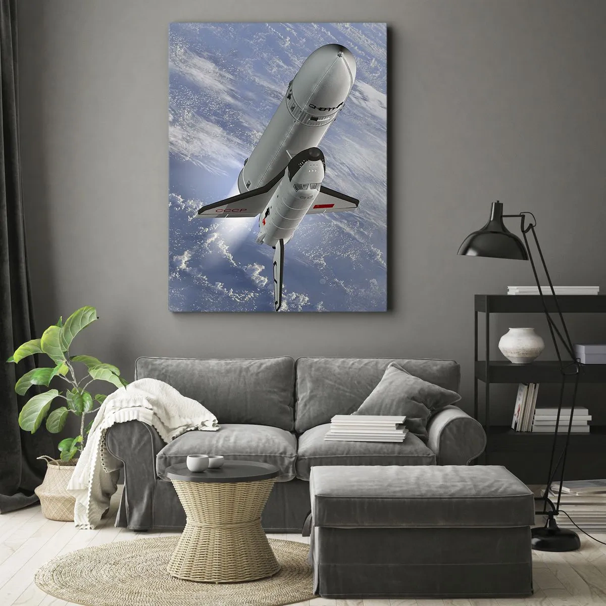 Lærredstryk - Billede på lærred - Kosmisk opstigning - 65x120 cm