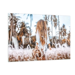 Billede på glas - Født af græsdun - 120x80 cm