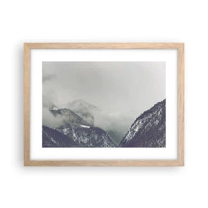 Plakat i ramme af lyst egetræ - Tåget dal - 40x30 cm