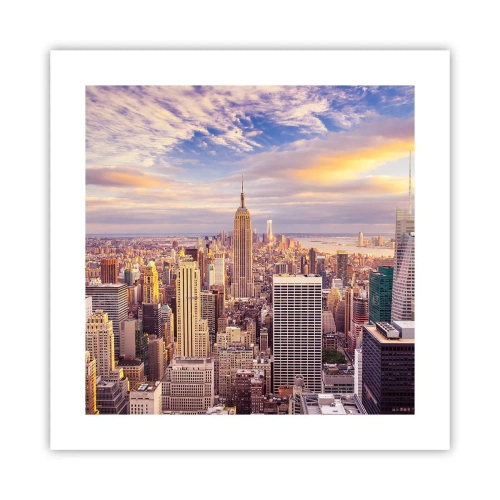 Plakat - Ræk ud efter skyerne selv - 40x40 cm