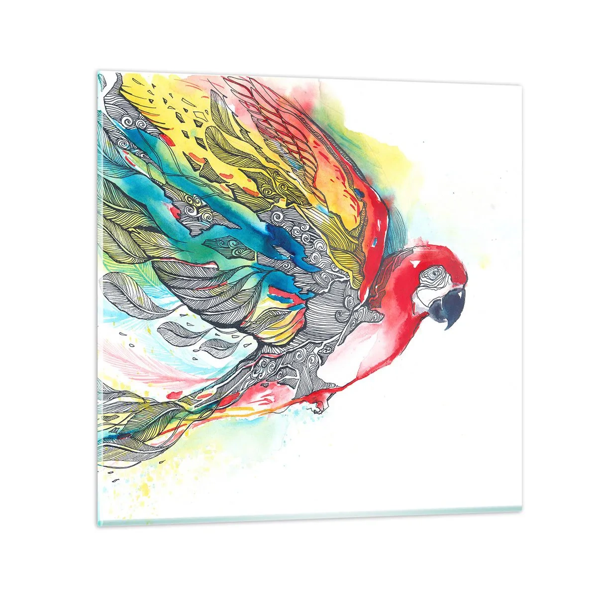 Billede på glas - Lev farverigt - 30x30 cm