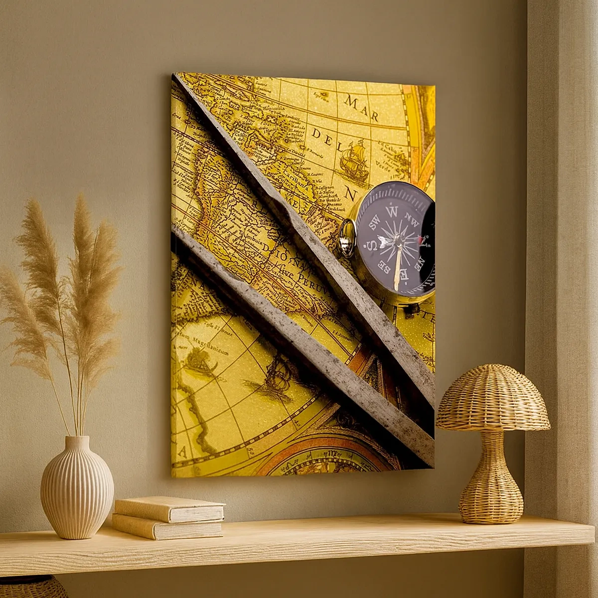 Lærredstryk - Billede på lærred - Hvor er skattene? - 50x70 cm