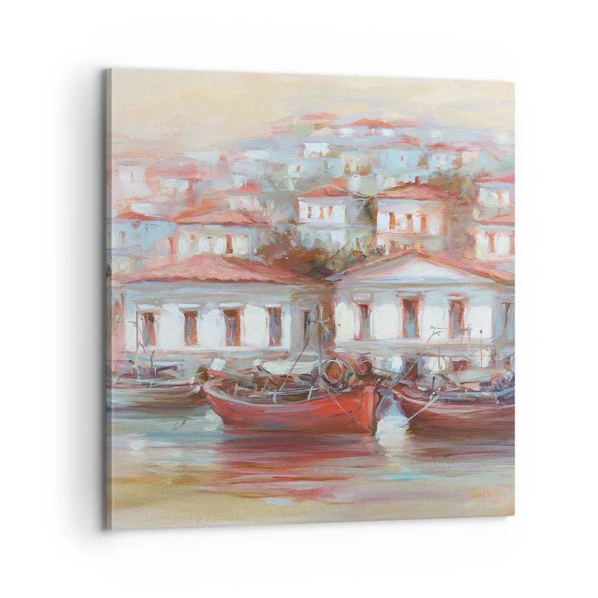 Lærredstryk - Billede på lærred - Lykkelig by - 60x60 cm