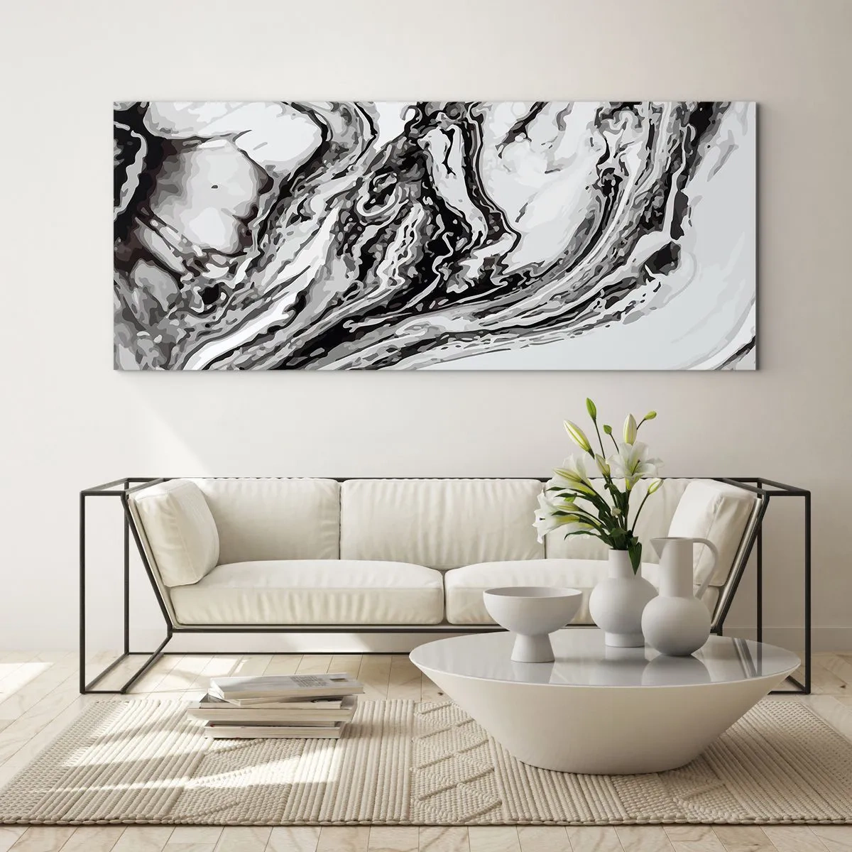 Billede på glas - I begyndelsen var det kaos - 90x30 cm