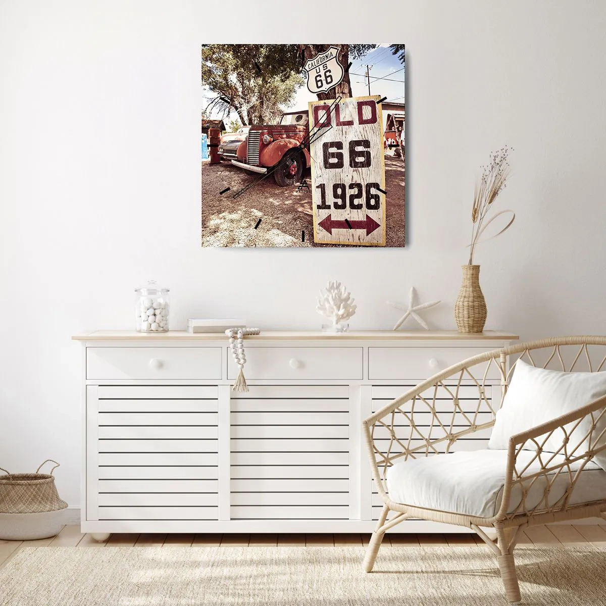 Vægur, Uret - En legende om det amerikanske landskab - 40x40 cm