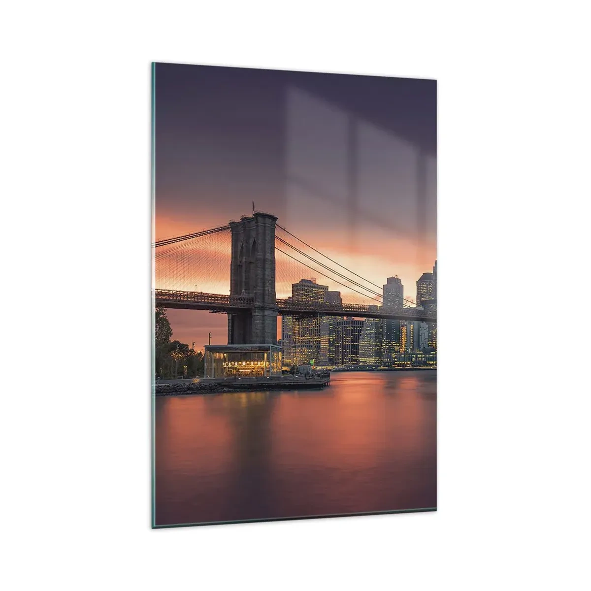 Billede på glas - Sænket i lilla stilhed - 80x120 cm