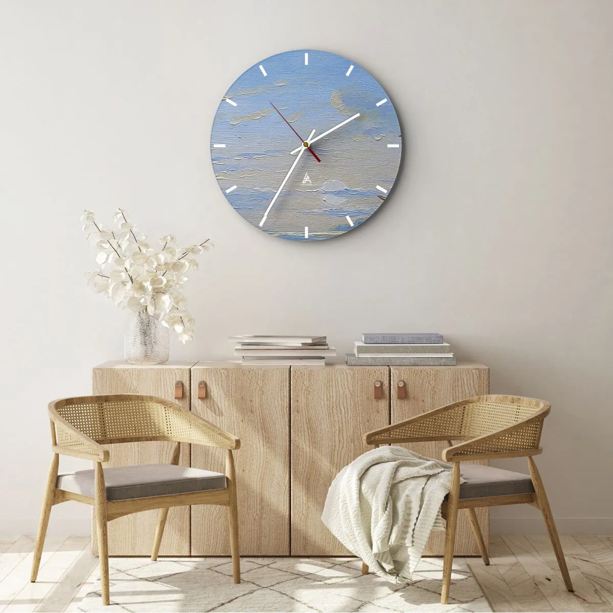 Vægur, Uret - Vand, jord, luft - 40x40 cm