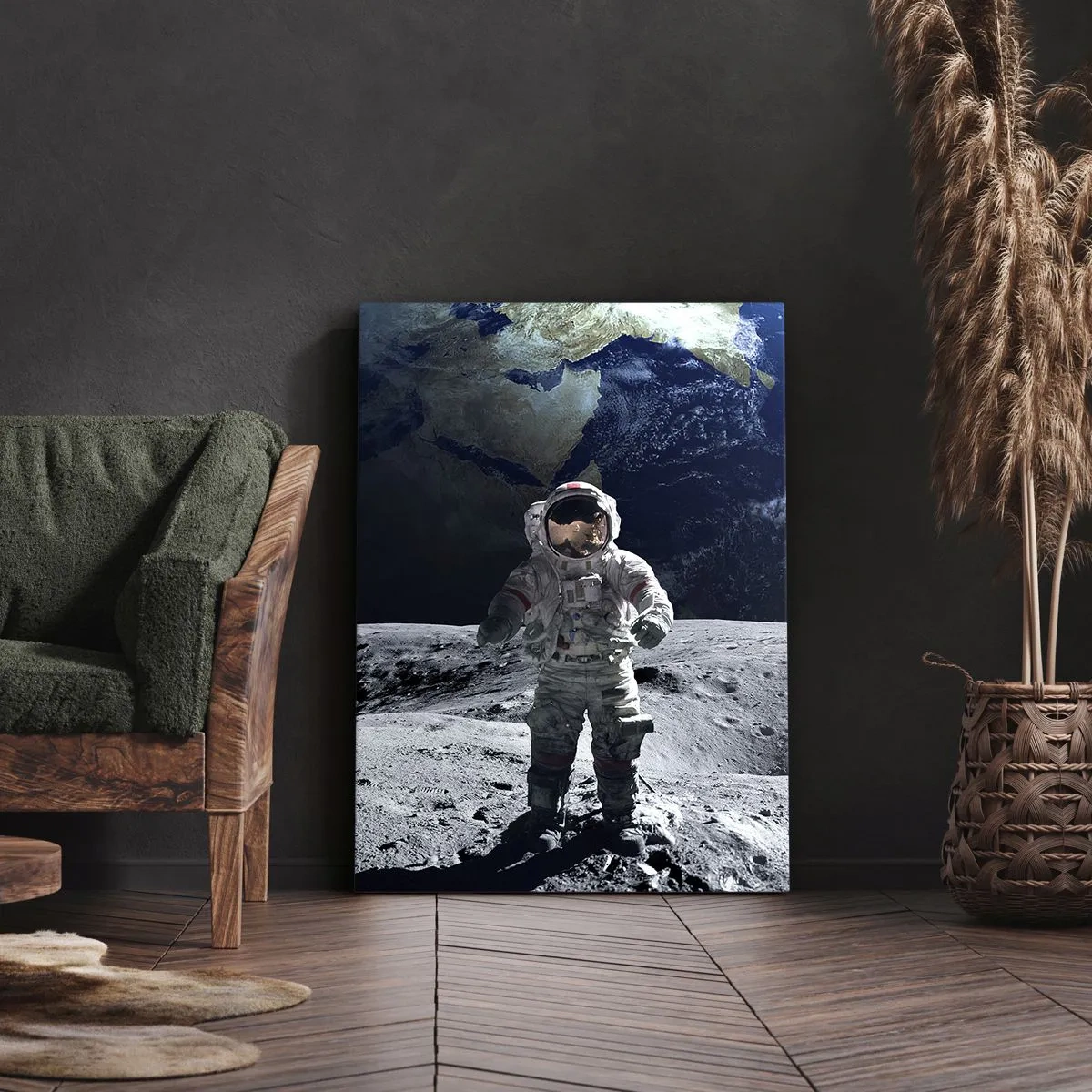 Lærredstryk - Billede på lærred - Hilsner fra månen - 50x70 cm