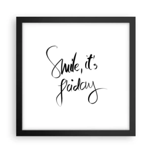 Plakat i sort ramme - Ægte glæde - 30x30 cm