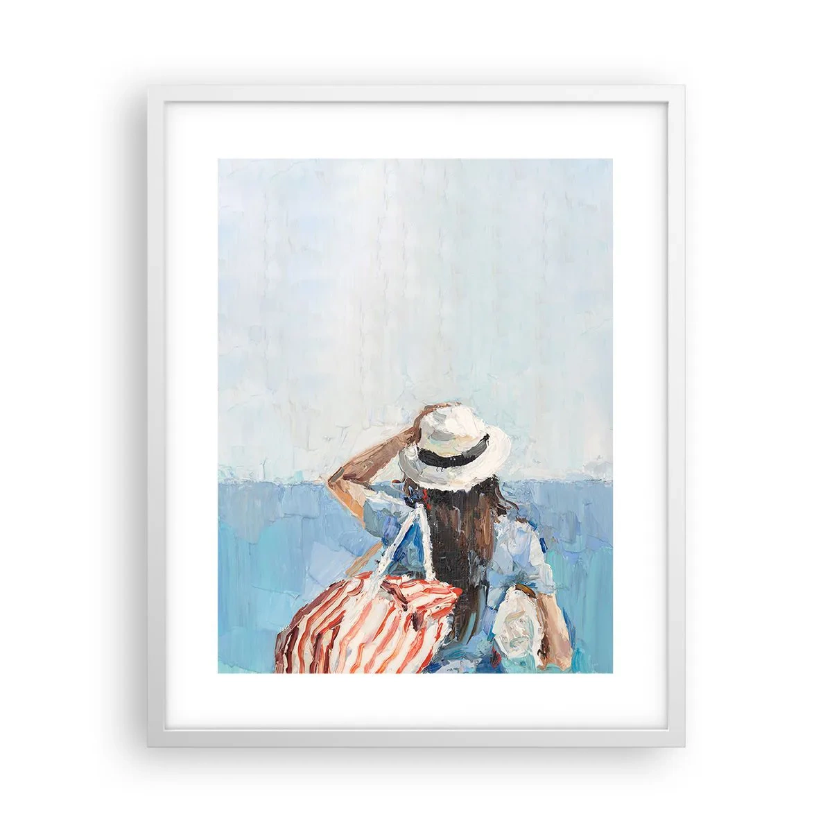 Plakat i hvid ramme - Velkommen på ferie - 40x50 cm