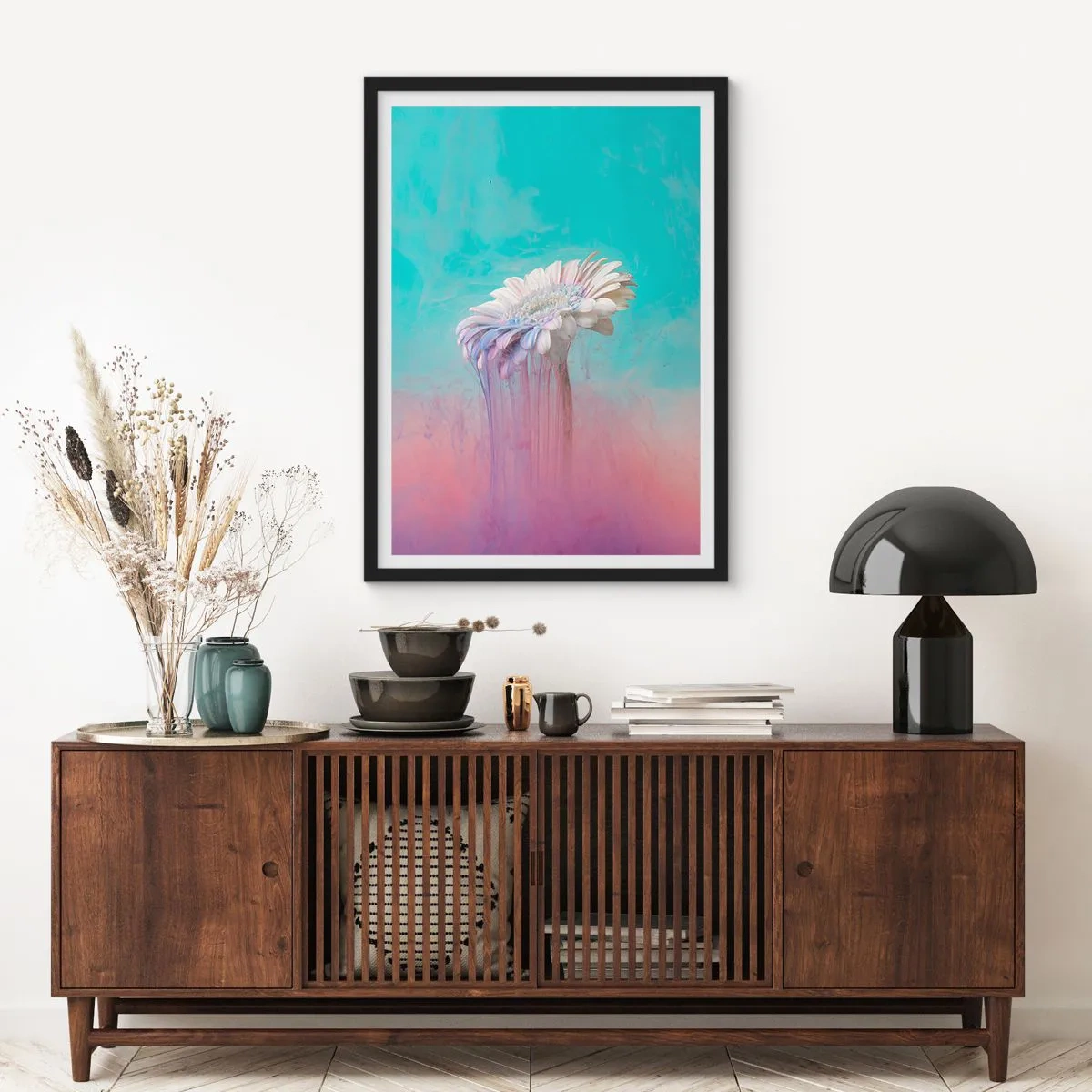 Plakat i sort ramme - Blomster efter døden - 40x50 cm