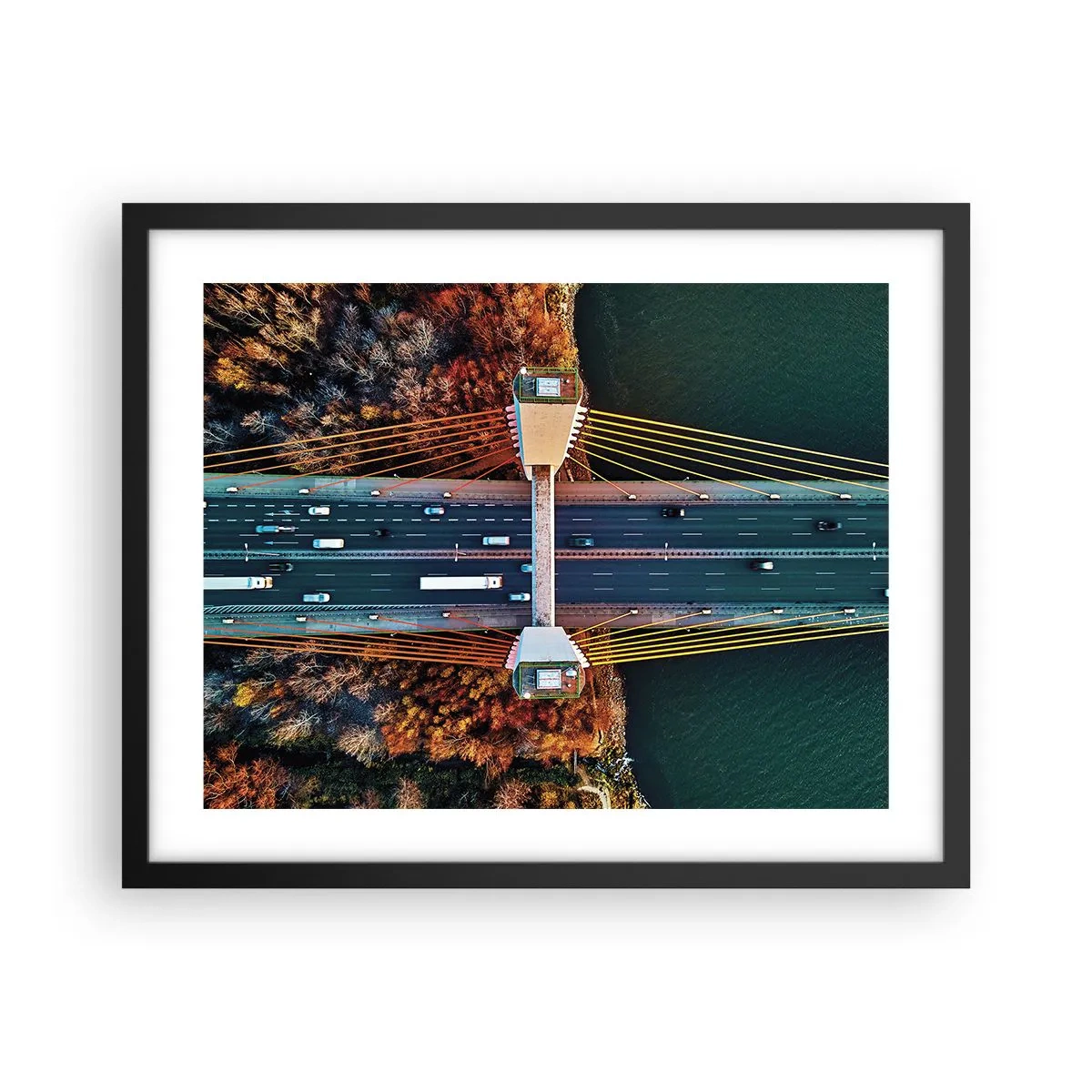 Plakat i sort ramme - Bag vandet, bag skovene - 50x40 cm