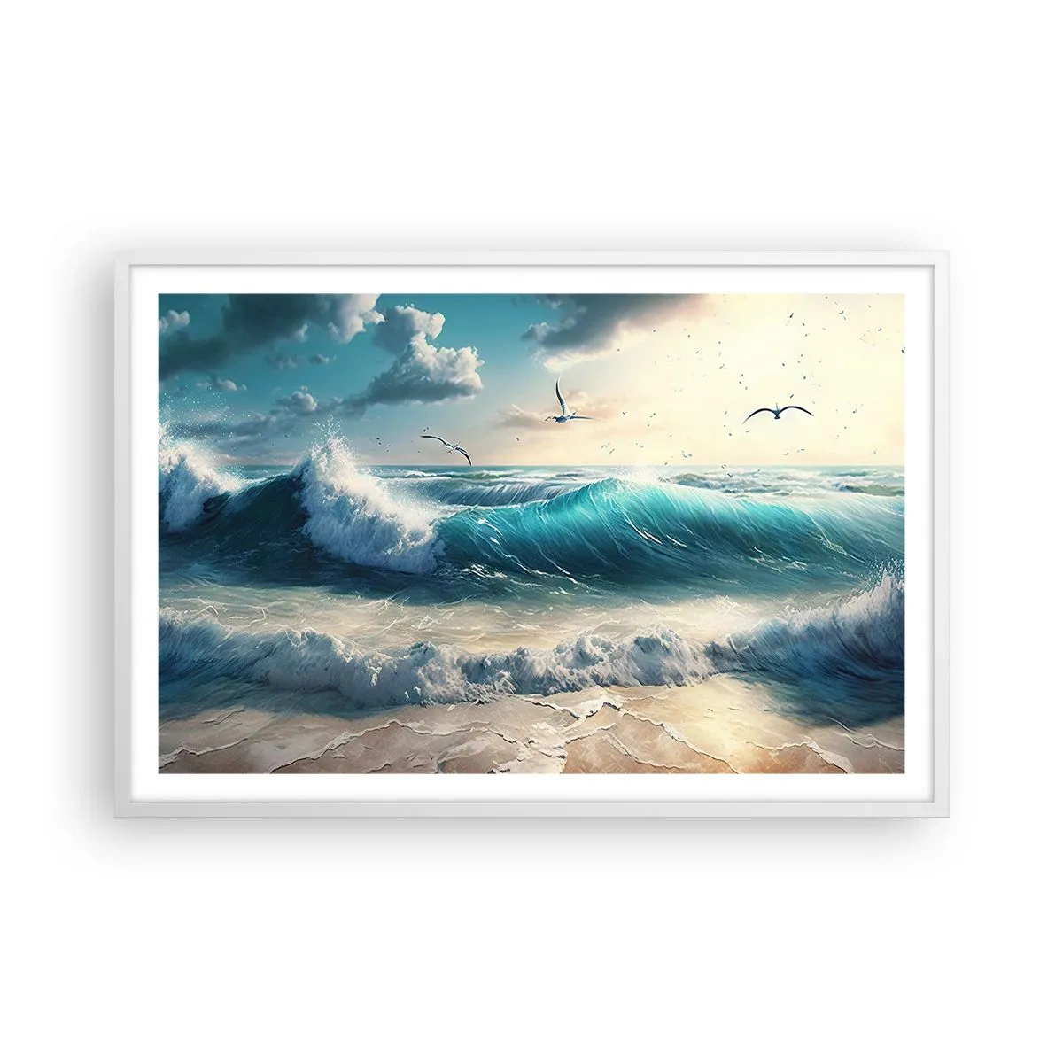 Plakat i hvid ramme - Støj kun for dig - 91x61 cm