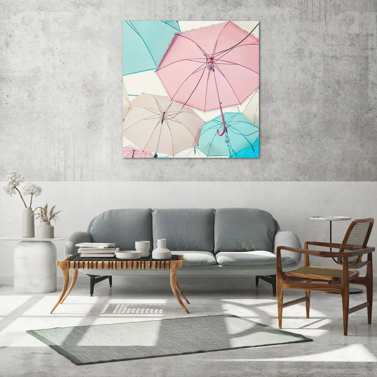 Billede på glas - Nogle gange solskin, andre gange regn - 60x60 cm