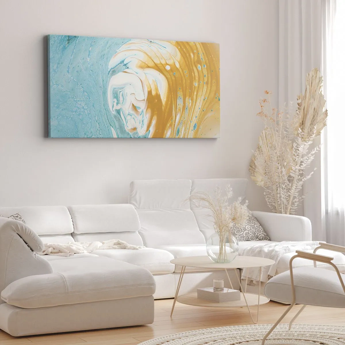 Lærredstryk - Billede på lærred - Pastel hvirvel - 100x40 cm