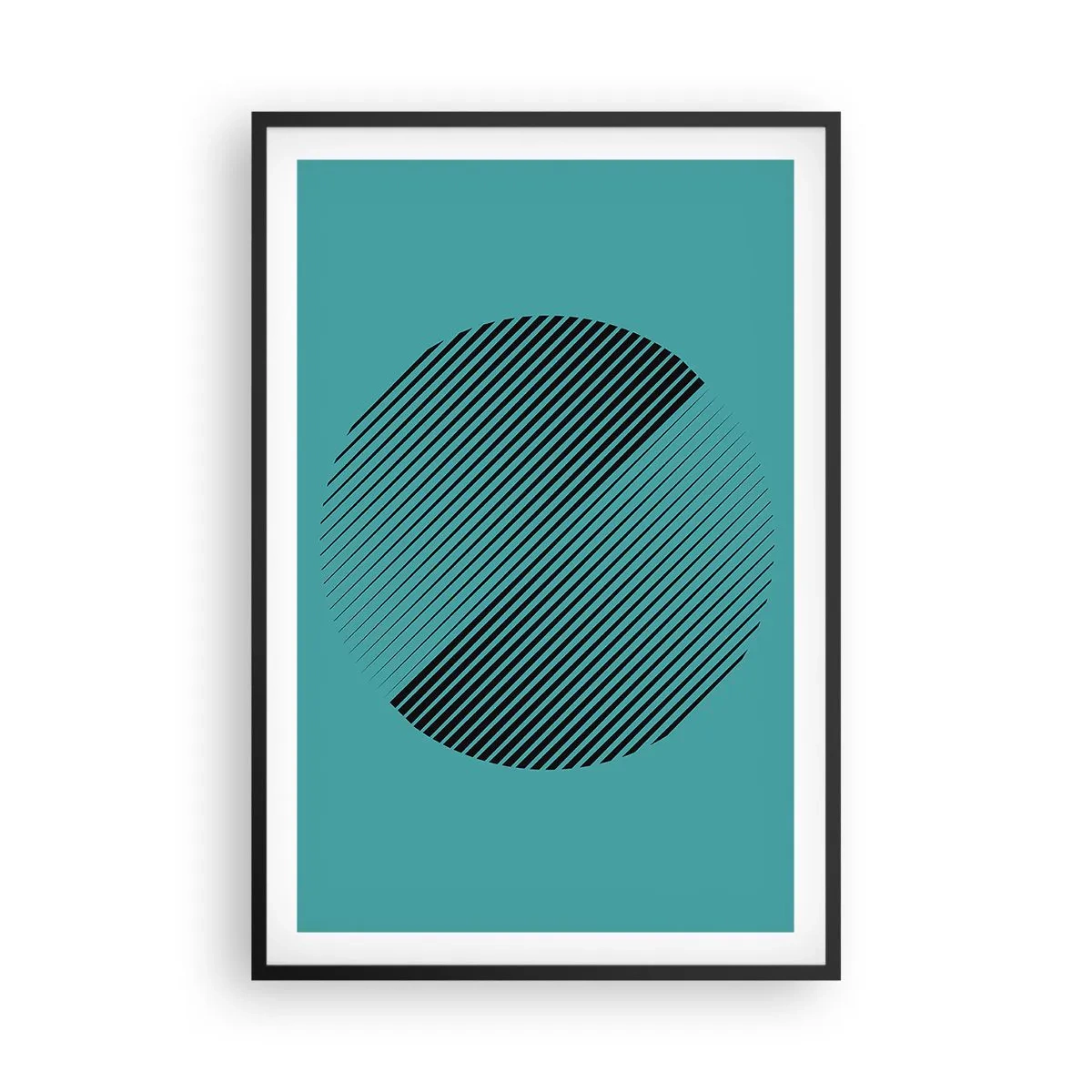 Plakat i sort ramme - Cirklen - en geometrisk variation - 61x91 cm