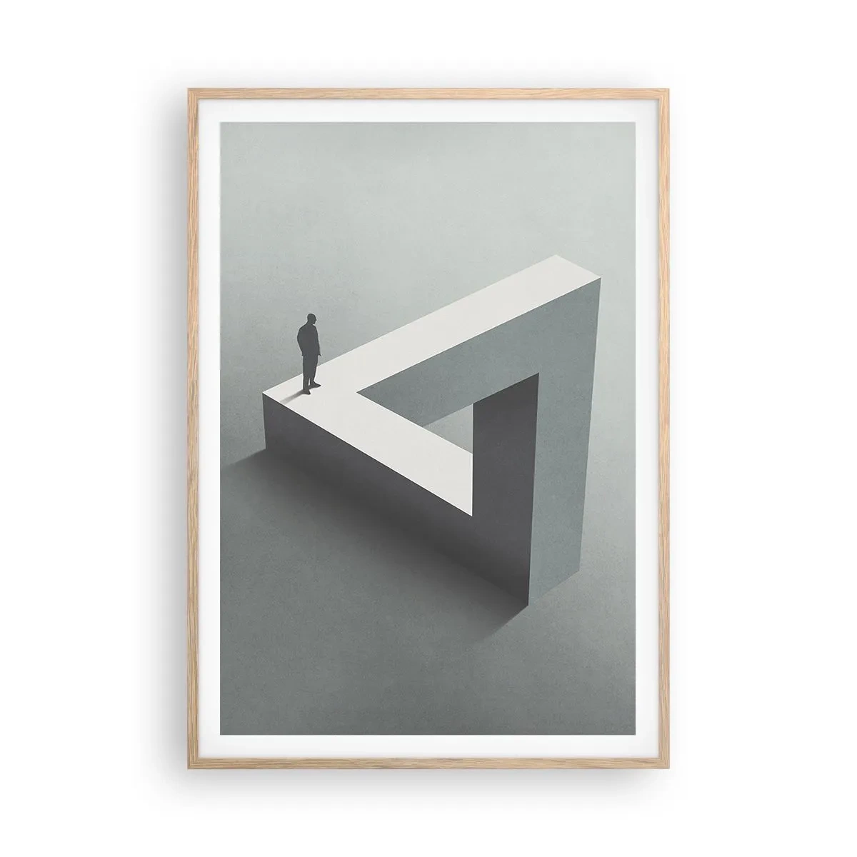 Plakat i ramme af lyst egetræ - Og dog er det muligt - 70x100 cm