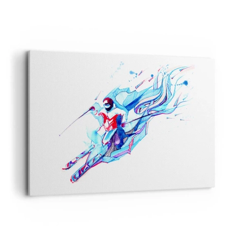 Lærredstryk - Billede på lærred - Den vanvittige jagt på glæde - 120x80 cm