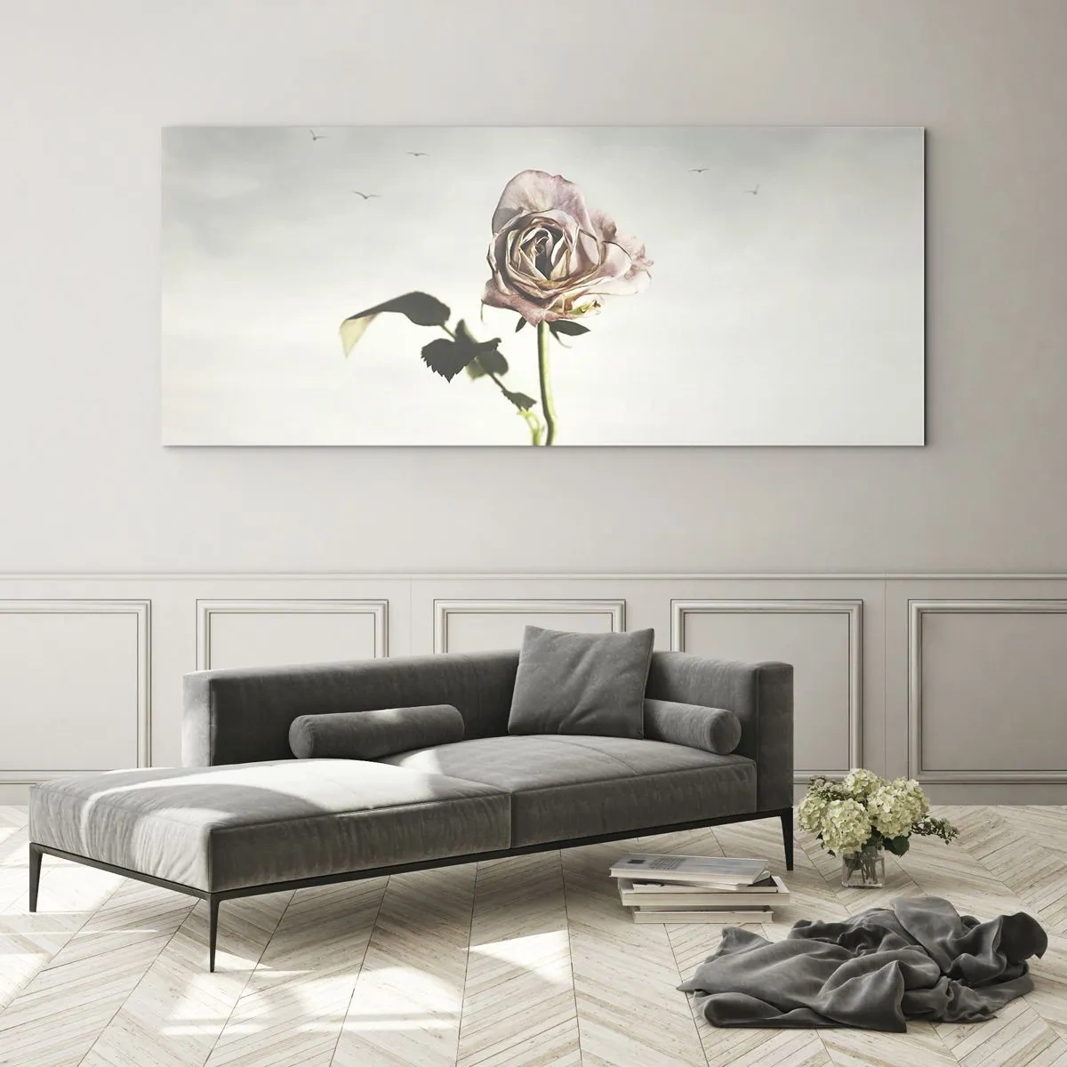 Billede på glas - Velkomst til foråret - 100x40 cm