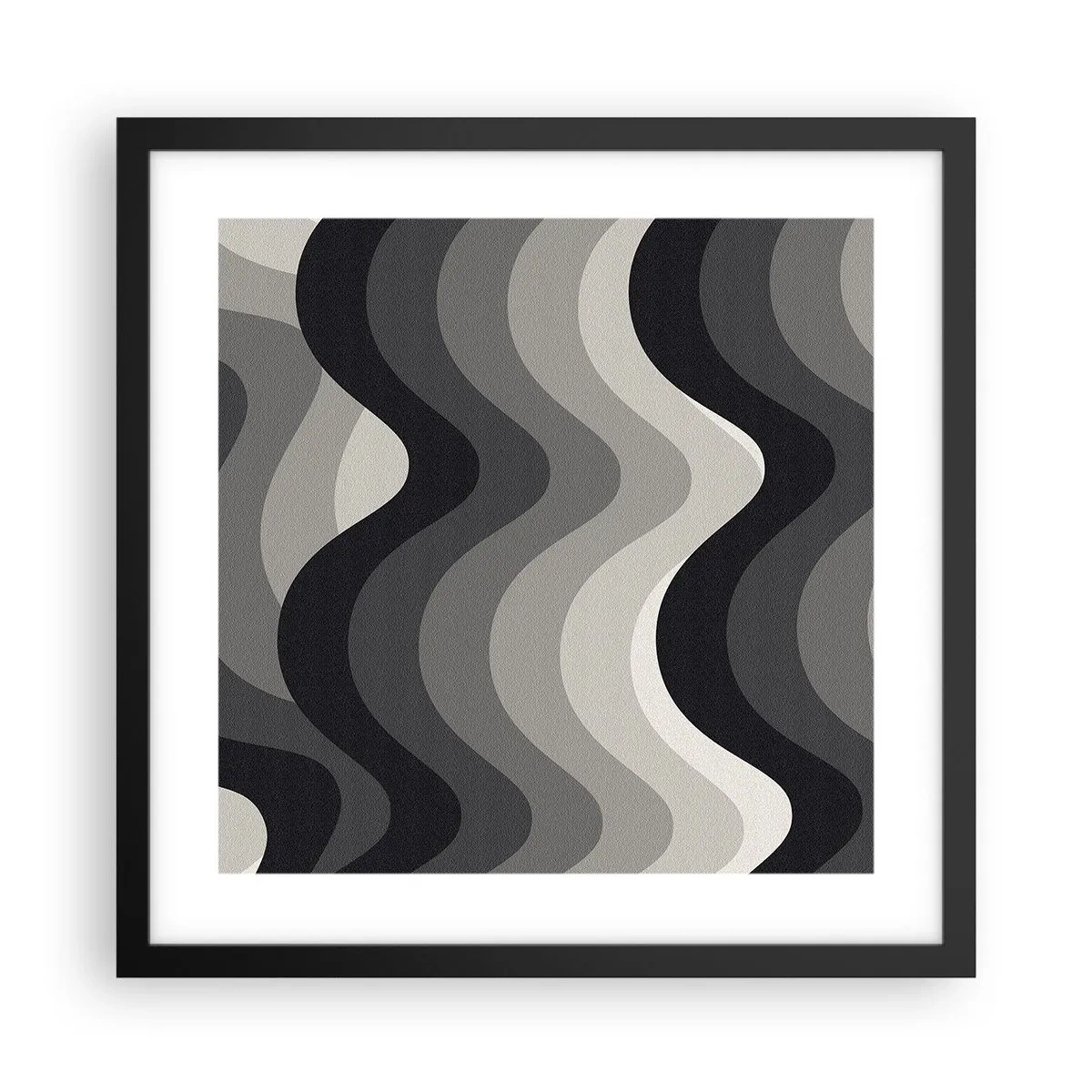 Plakat i sort ramme - Bølge efter bølge - 40x40 cm