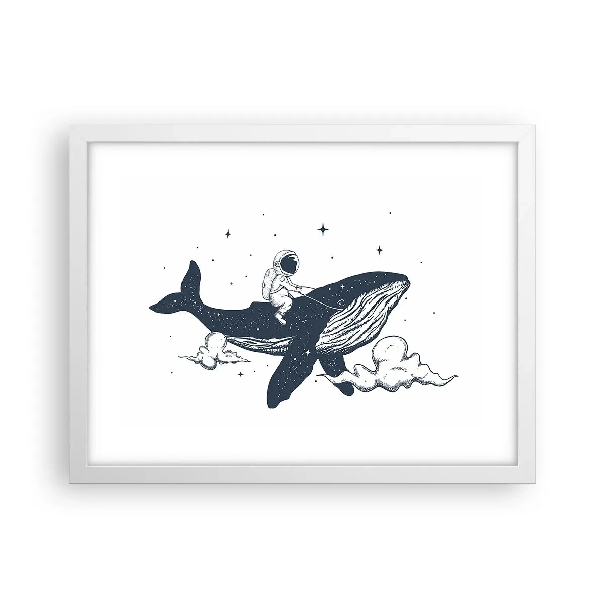 Plakat i hvid ramme - Et kosmisk eventyr - 40x30 cm