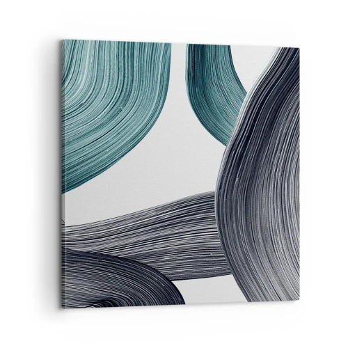 Lærredstryk - Billede på lærred - Smaragdgrønne og sorte stier - 60x60 cm