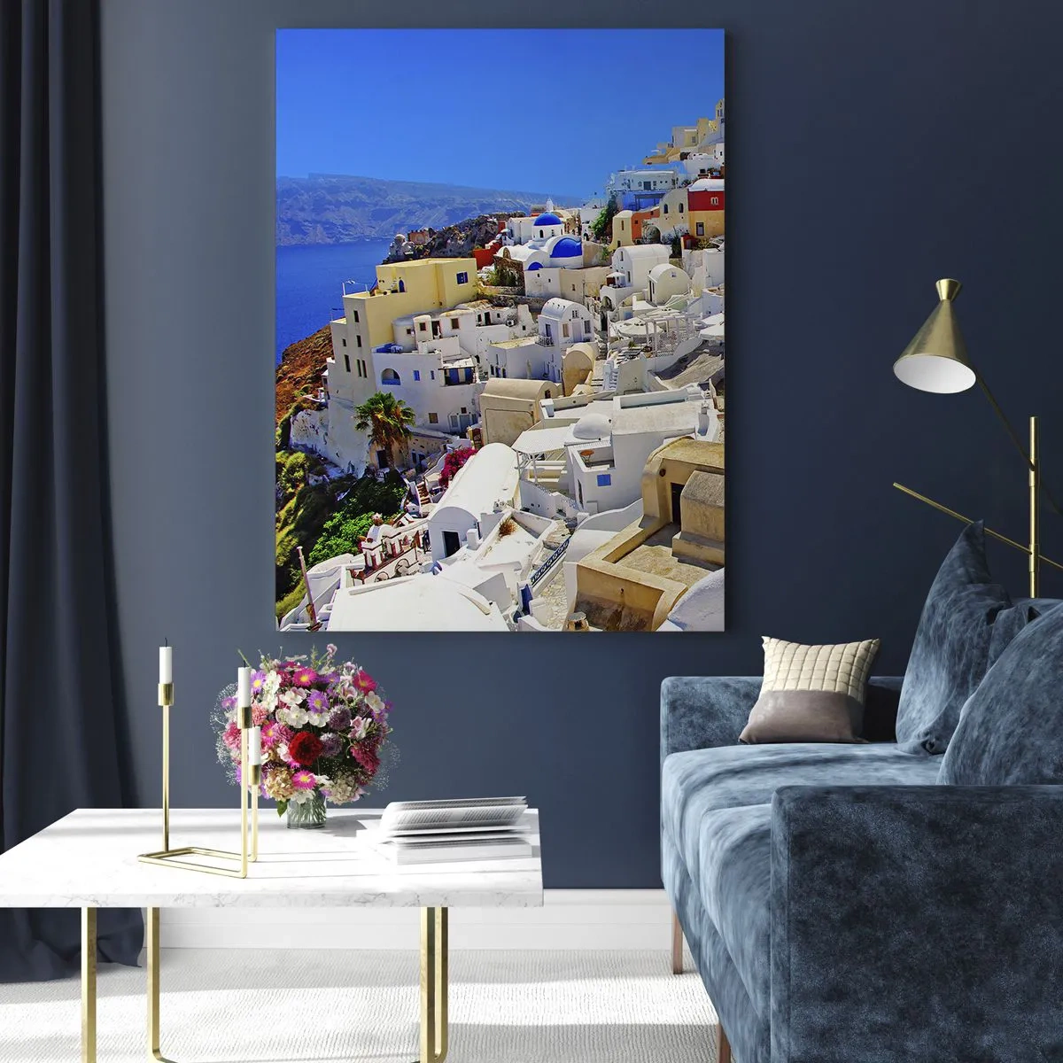 Billede på glas - Drømme om en græsk sommer - 80x120 cm