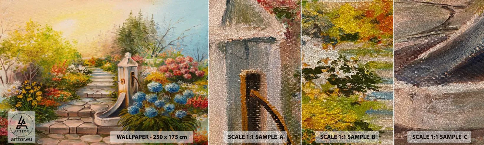 Prøve Fototapet Premium Sand - I fuld blomstring - Have, Blomster, Natur - 100x30 cm