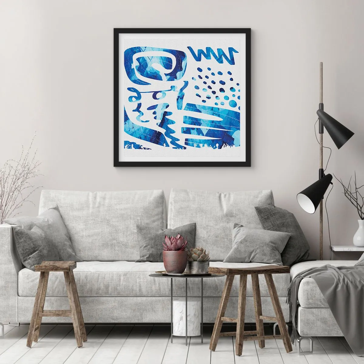 Plakat i sort ramme - Tilbage til rødderne - 30x30 cm
